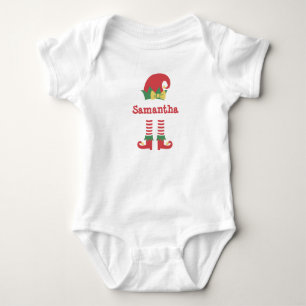 Personalized Cute Baby Elf Christmas Holiday Bodysuit