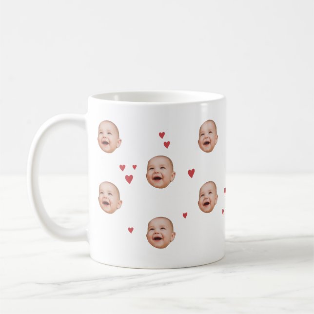 Personalized Cute Baby Face 1 Photo Mug (Left)