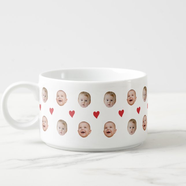 Personalized Cute Baby Face 2 Photos  Bowl (Right)