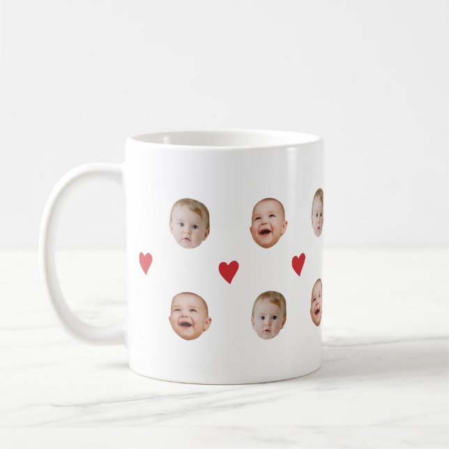 Personalized Cute Baby Face 2 Photos Mug (Left)