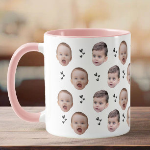 Personalized Cute Baby Face 2 Photos Mug