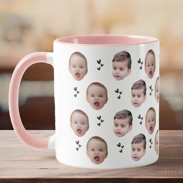 Personalized Cute Baby Face 2 Photos Mug (Creator Uploaded)