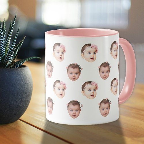 Personalized Cute Baby Face 2 Photos Mug