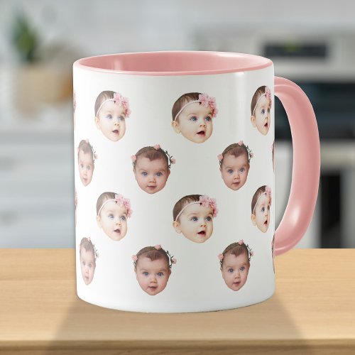Personalized Cute Baby Face 2 Photos Mug