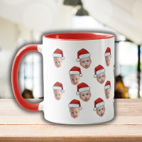Personalized Cute Baby Face 2 Photos Santa Hat