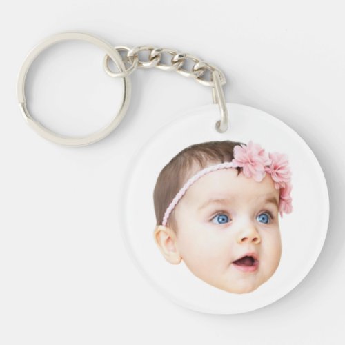 Personalized Cute Baby Face Photo Acrylic Keychain