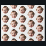 Personalized Cute Baby Face Photo Mom Dad birthday Wrapping Paper<br><div class="desc">This wrapping paper is perfect for new parents,  grandparents,  or anyone who adores your baby. Showcase your little one's precious smile and make every gift-giving occasion extra meaningful.Personalized Cute Baby Face Photo Mom Dad birthday Wrapping Paper</div>