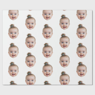 Personalized Cute Baby Face Photo Mom Dad birthday Wrapping Paper