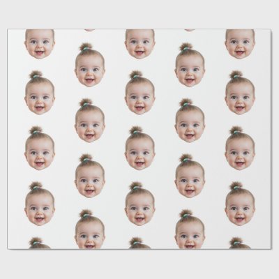 Personalized Cute Baby Face Photo Mom Dad birthday Wrapping Paper
