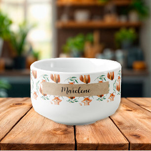Personalized Cute baby Fox woodland snack bowl