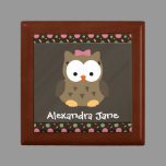 Personalized Cute Baby Girl Owl, Trinket/Gift Box