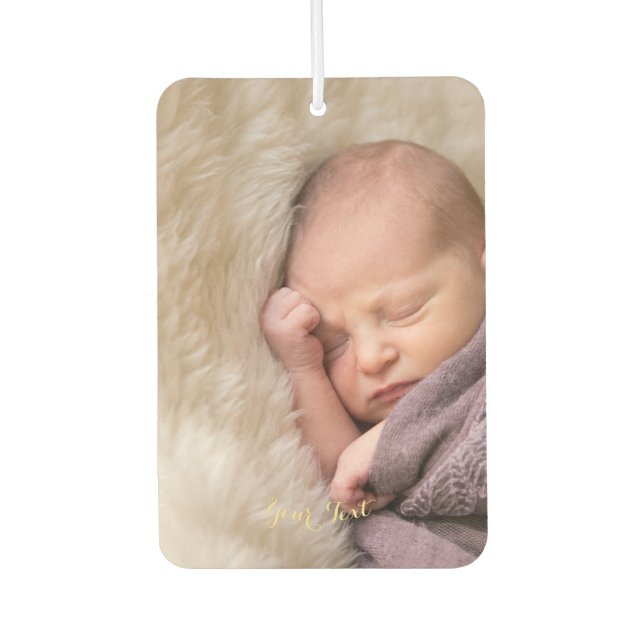 Personalized Cute Baby Kids Photo Car Decor Heart Air Freshener (Front)