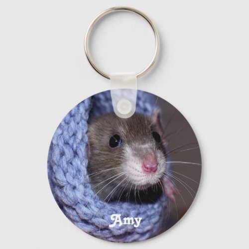 Personalized Cute Baby Pet Rat Keychain