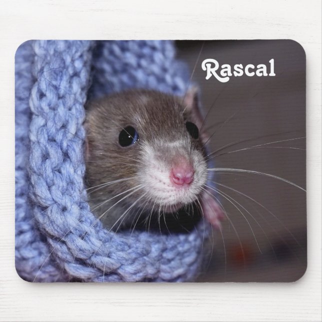 Personalized Cute Baby Pet Rat Mouse Pad (Front)