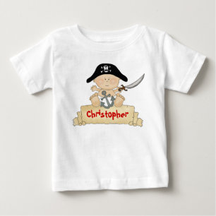 Personalized Cute Baby Pirate Boys T-Shirt