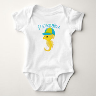 Personalized Cute Baby Seahorse Baby Shower Gift Baby Bodysuit