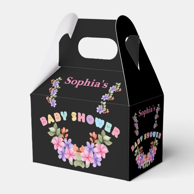 Personalized Cute Baby Shower          Favor Boxes (Front Side)
