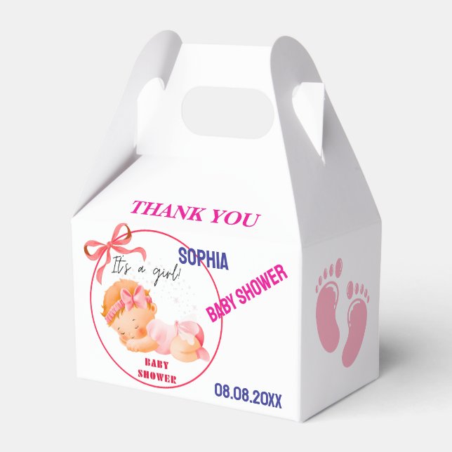 Personalized Cute Baby Shower  Favor Boxes (Front Side)