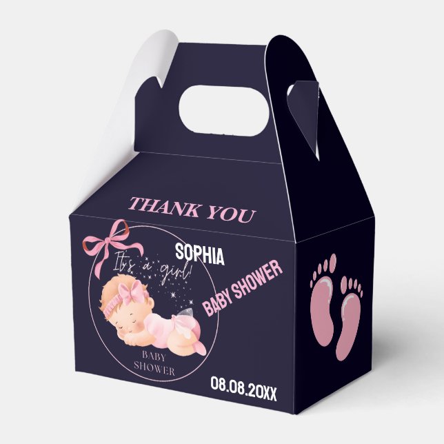 Personalized Cute Baby Shower  Favor Boxes (Front Side)