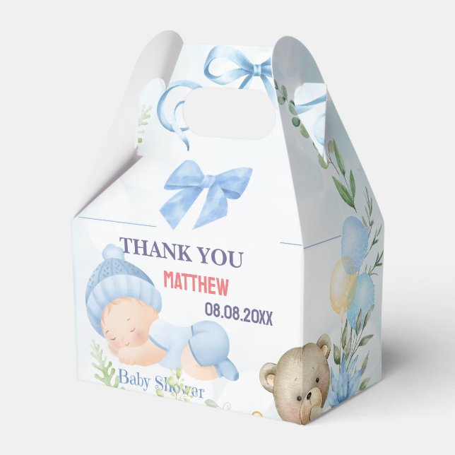 Personalized Cute Baby Shower  Favor Boxes (Front Side)