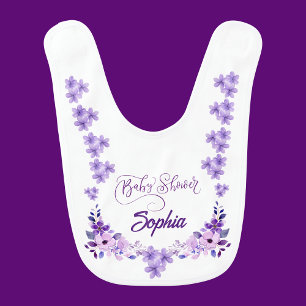 Personalized Cute Baby Shower Floral Pattern Baby Bib