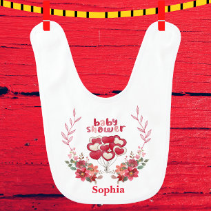 Personalized Cute Baby Shower Floral Pattern Bib