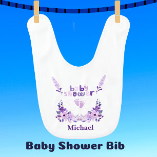 Personalized Cute Baby Shower Floral Pattern Bib