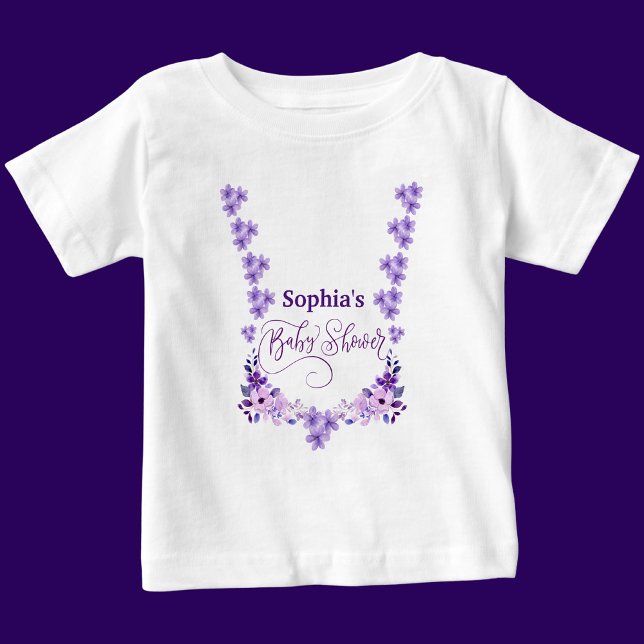 Personalized Cute Baby Shower Floral Pattern T-Shirt (Creator Uploaded)
