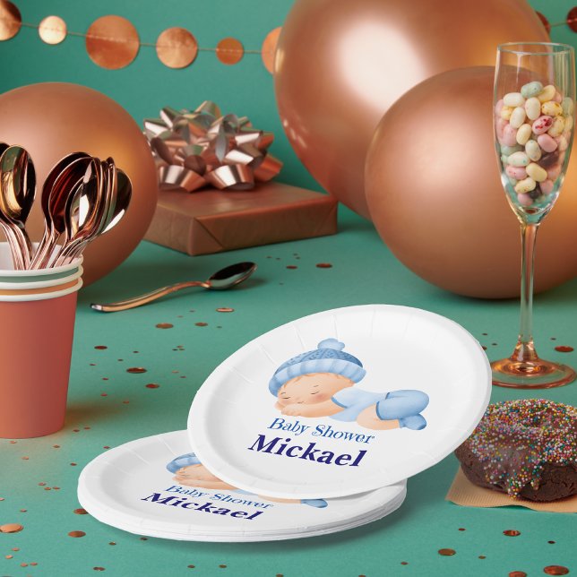 Personalized Cute Baby Shower  Paper Plates (Creator Uploaded)