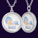 Personalized Cute Baby Shower  Silver Plated Necklace<br><div class="desc">Personalized Cute Baby Shower Silver Plated Necklace. Add your baby's name.</div>