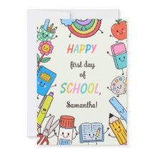 Personalized Cute Back To School Card For Kids