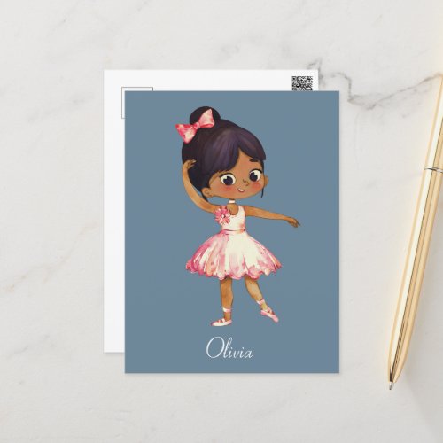 Personalized Cute Ballet Dancer Postcard