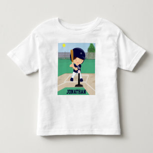 Personalized Cute Baseball cartoon player Toddler T-shirt