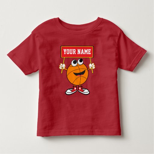 Personalized Cute Basketball Kids Design Tee Shirt | Zazzle