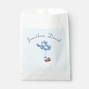 Personalized Cute Bear and Balloons Favor Bag