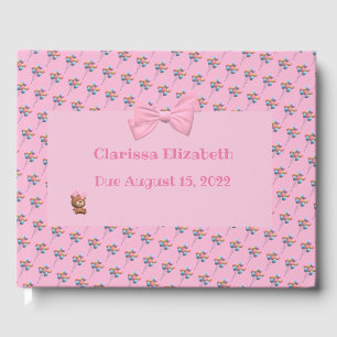 Personalized Cute Bear and Balloons Guest Book
