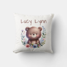 Personalized Cute Bear Cub Nursery Wall Art