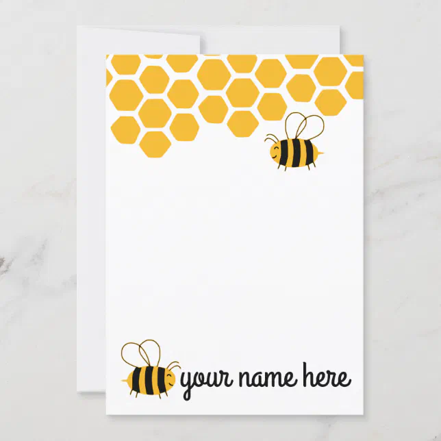 Personalized Cute Bees Notecards | Zazzle