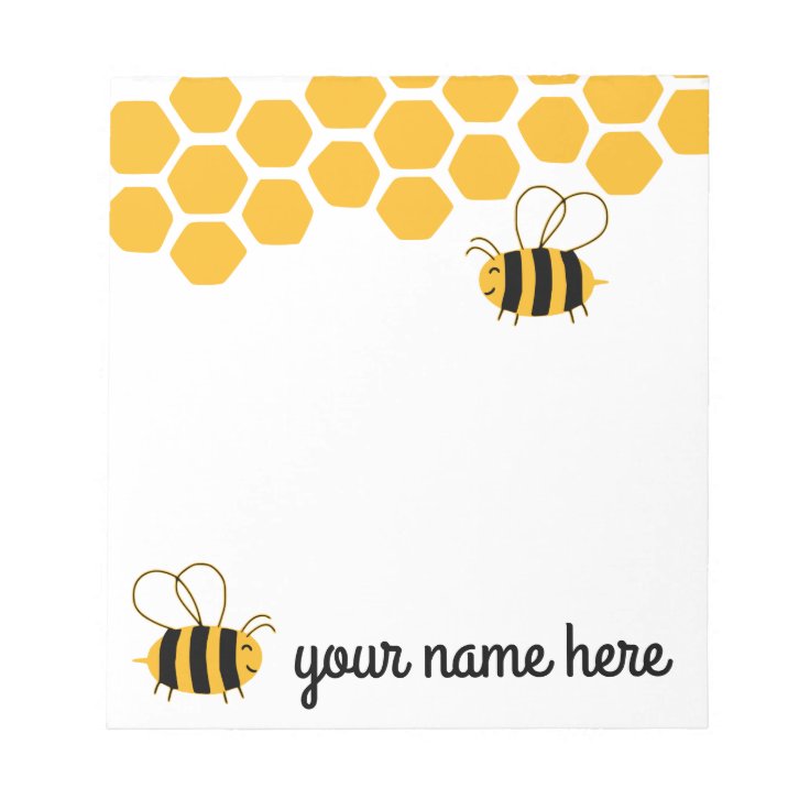 Personalized Cute Bees Notepad | Zazzle
