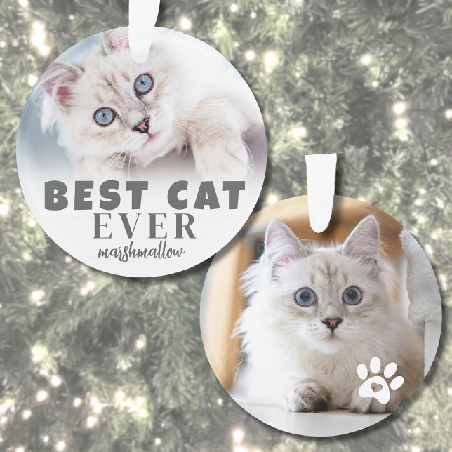 Personalized Cute Best Cat Photo Ornament (Personalized Cute Best Cat Photo Ornament)