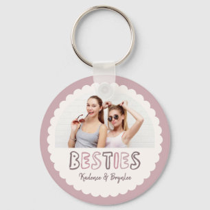 Personalized Cute Best Friends Photo Besties Keychain