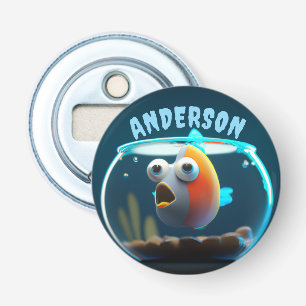 PERSONALIZED CUTE BIG-EYED SURPRISED FISH BOTTLE OPENER