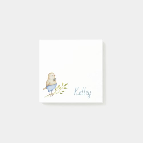 Personalized Cute Bird Botanical Post_it Notes