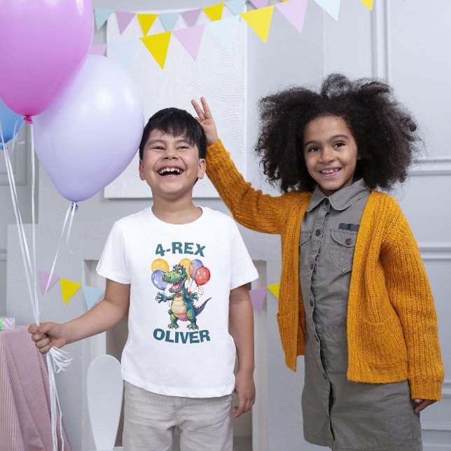 Personalized Cute Birthday Dinosaur T-shirt Tri-Blend Shirt (Creator Uploaded)
