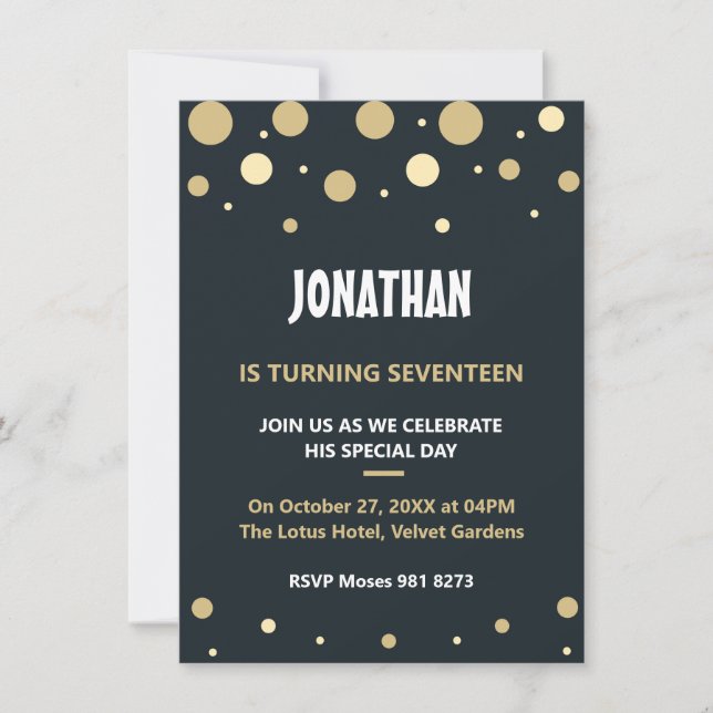 Personalized cute birthday invitation (Front)