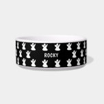 Personalized Cute Black And White Ghost Halloween<br><div class="desc">Spoil your furry friend for October with this Personalized Cute Black And White Ghost Halloween Bowl. It is modern designed with black background and adorable white ghosts pattern around the bowl. The front of bowl is personalized with your pet's name in bold white lettering. CLICK PERSONALIZE TEMPLATE OPTION AND ENTER...</div>