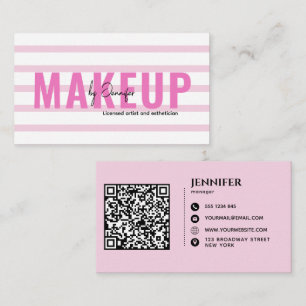 Personalized Cute Black & Pink Business Card