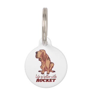 Personalized Cute Bloodhound Dog Lover Custom Name Pet ID Tag