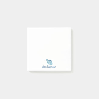 Personalized cute blue dinosaur  post-it notes