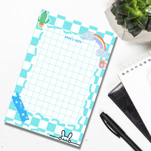 personalized cute blue post-it notes 